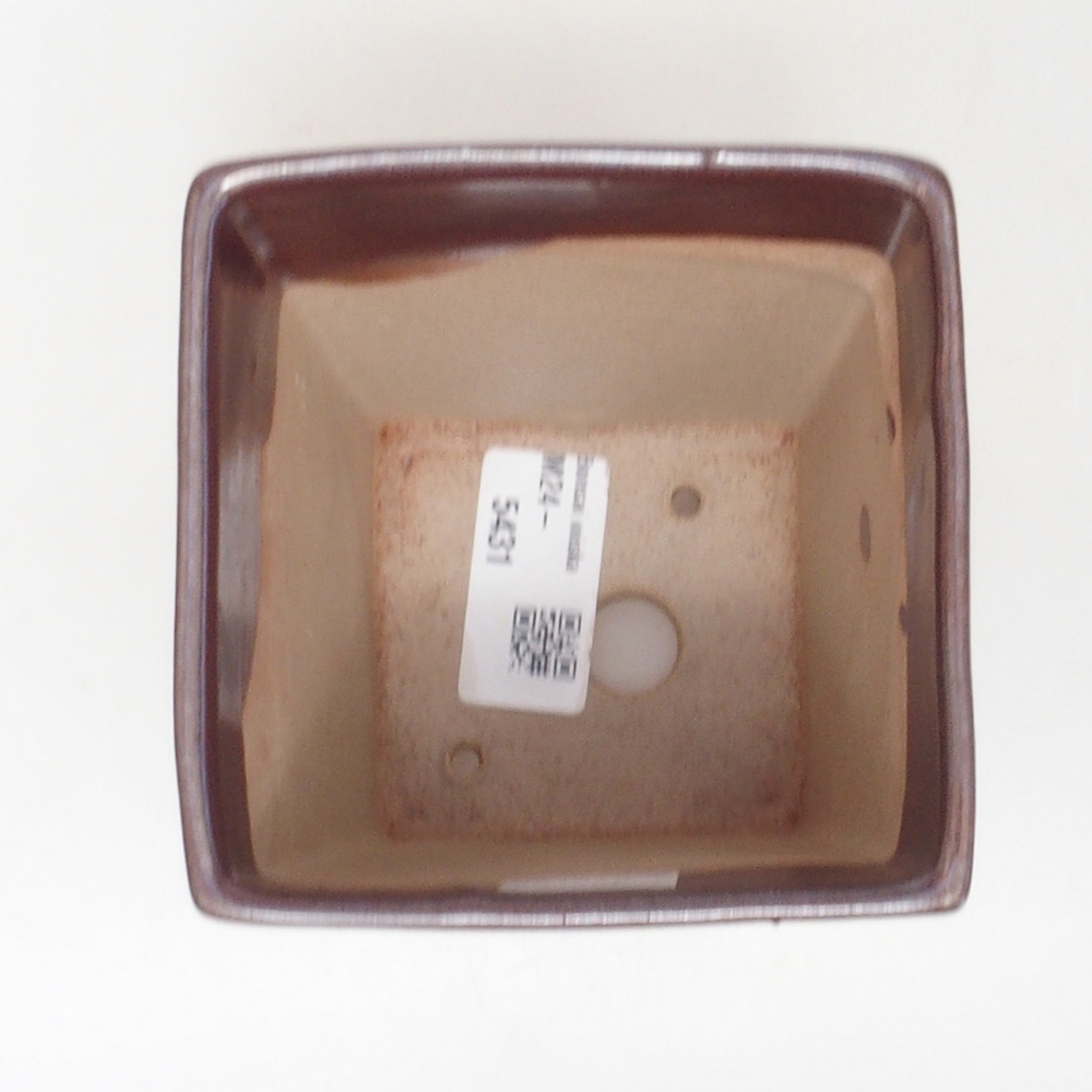 Keramická bonsai miska 9 x 9 x 12 cm, farba hnedá