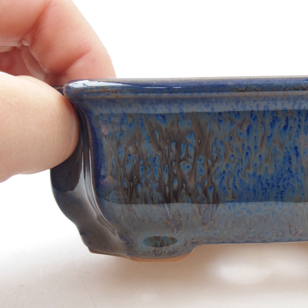 Keramická bonsai miska 12 x 9 x 4,5 cm, farba modra