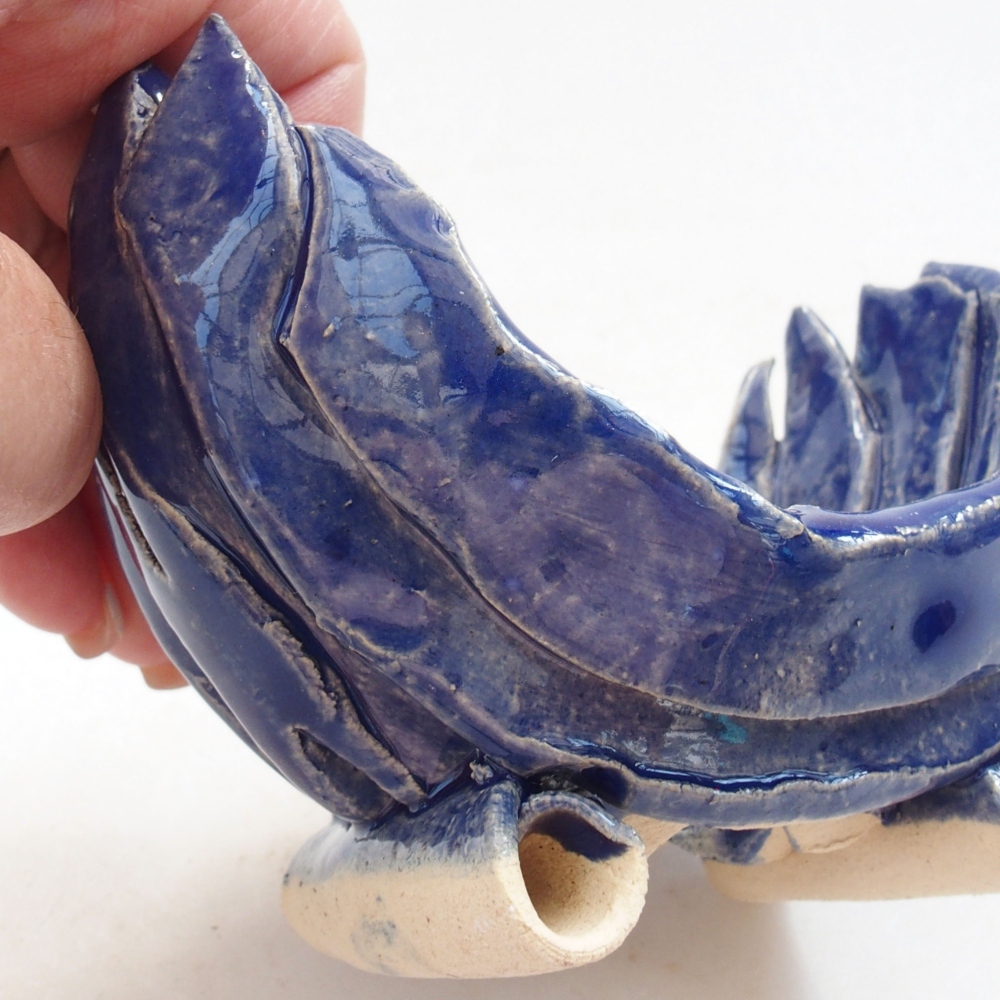 Keramická Škrupina 8 x 6 x 7 cm , farba modrá