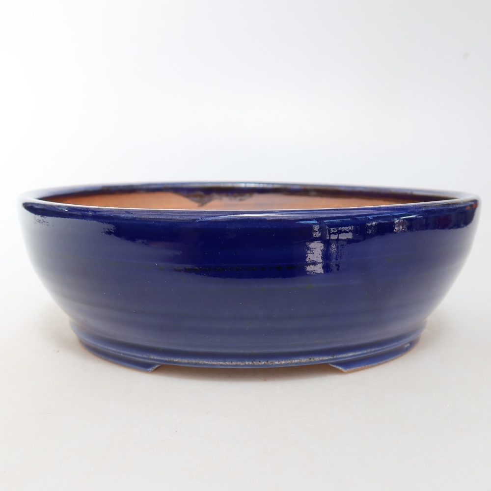 Keramická miska na bonsaje 19 x 19 x 6 cm, farba modrá