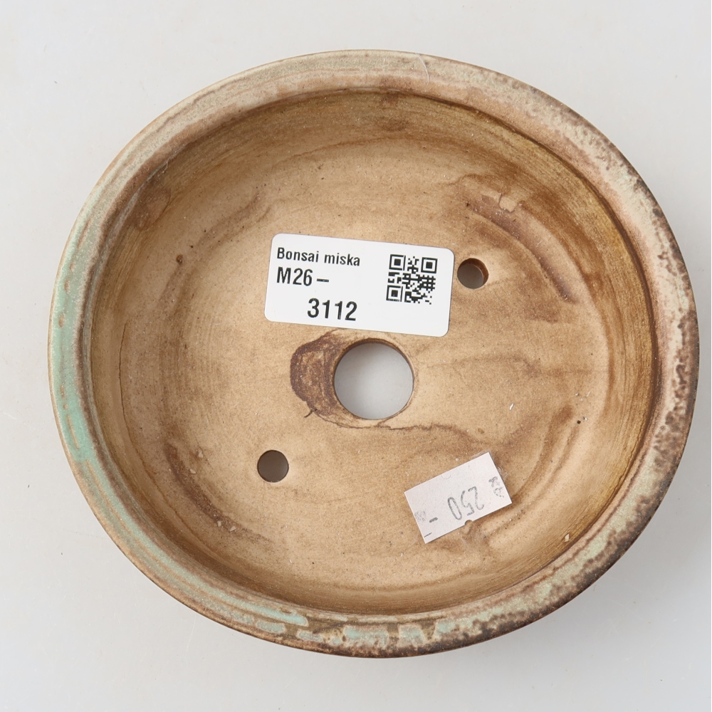 Keramická miska na bonsai 12,5 x 11,5 x 3,5 cm, farba zelená