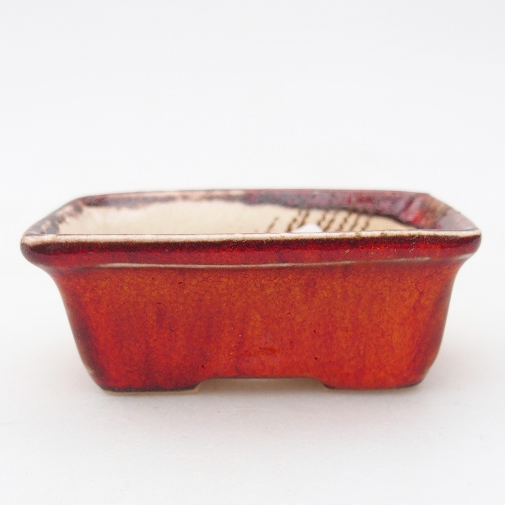 Mini bonsajová miska 6,5 x 4,5 x 2,5 cm, oranžová