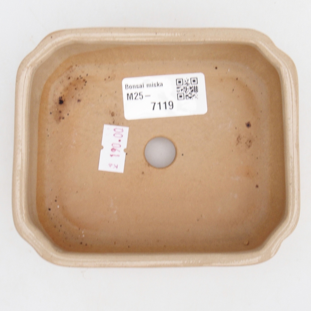 Keramická miska na bonsaje 12 x 10 x 4 cm, farba béžová