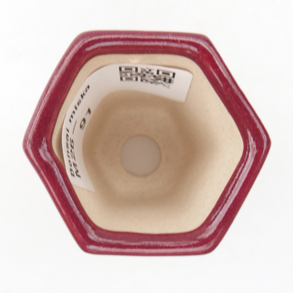 Mini bonsajová miska 4 x 3,5 x 5,5 cm, bordová