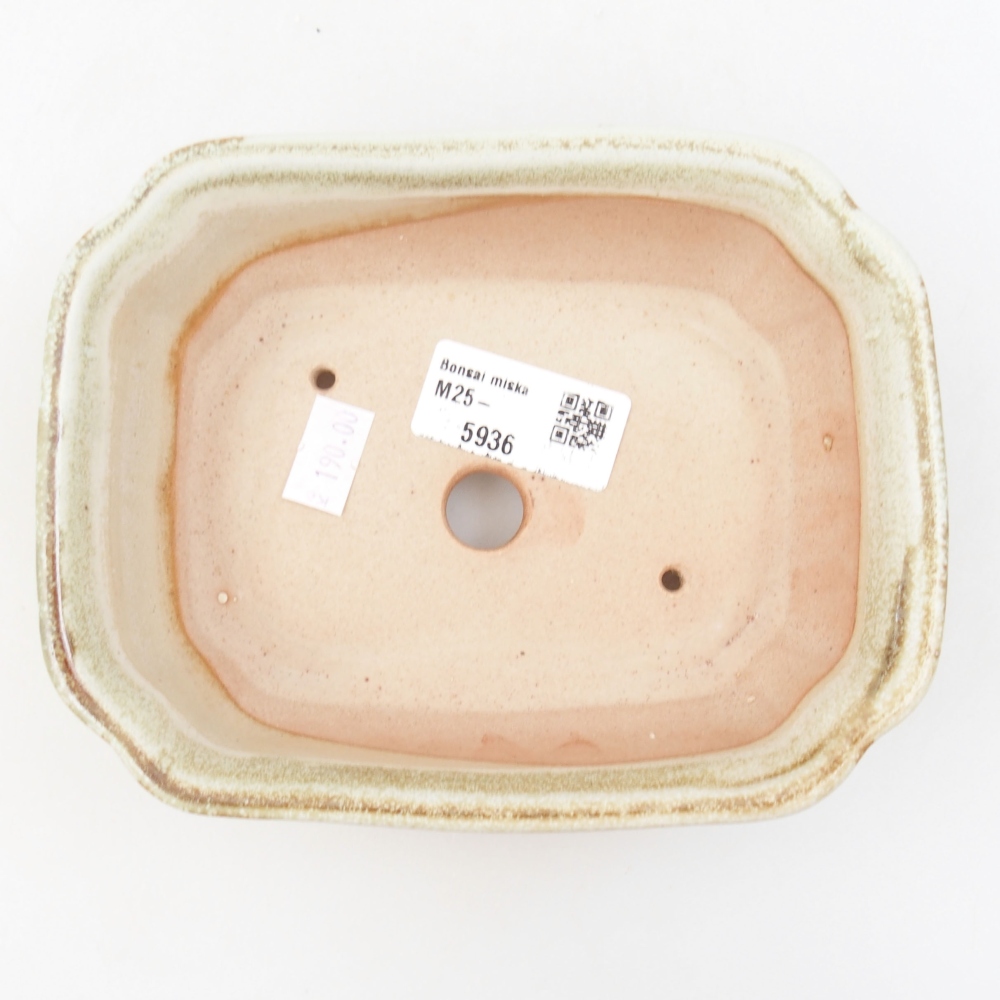 Keramická bonsai miska 16 x 12,5 x 4,5 cm, farba zelená