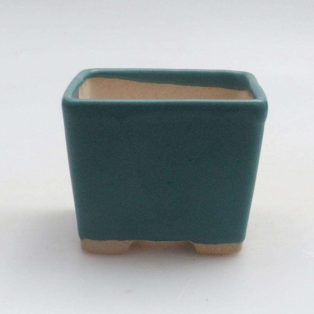 Keramická bonsai miska 6 x 6 x 4,5 cm, farba modrá