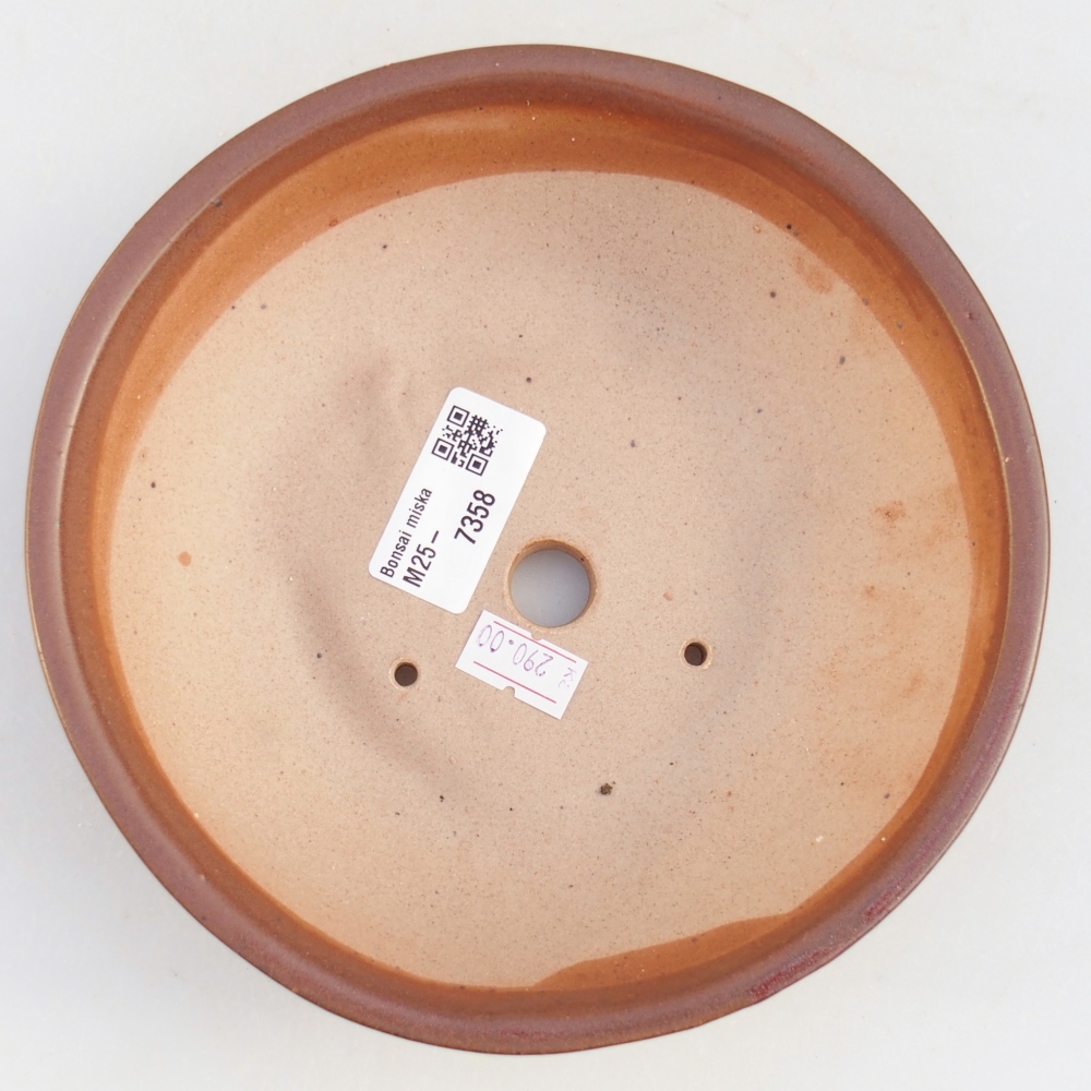 Keramická miska na bonsaje 17,5 x 17,5 x 5 cm, farba bordová