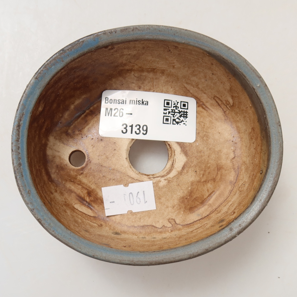Keramická miska na bonsaje 9,5 x 8 x 4 cm, farba modrá