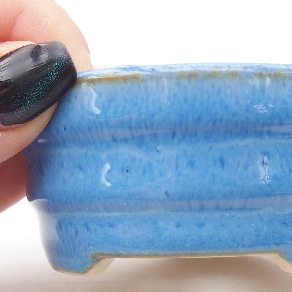 Mini bonsajová miska 7 x 7 x 3 cm, modrá