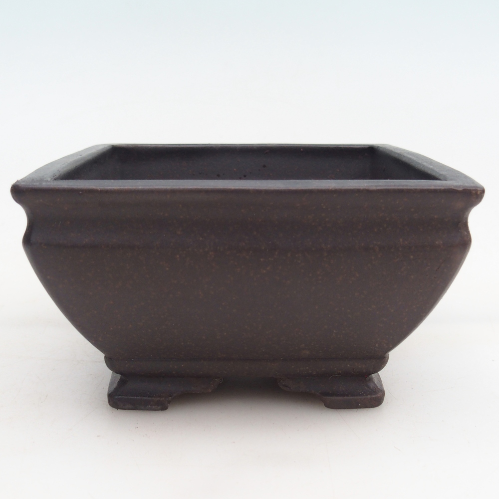 Keramická bonsajová miska 13 x 13 x 7 cm, farba hnedastá okrová