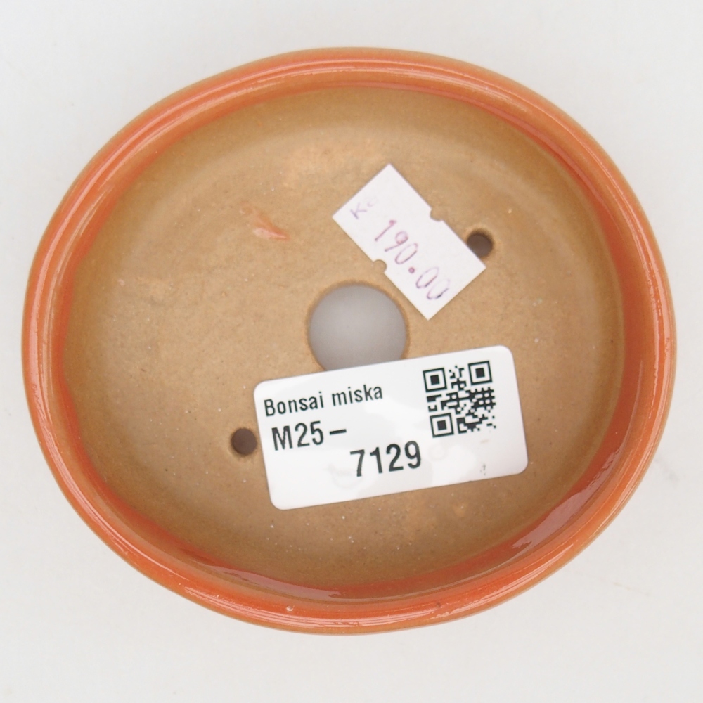Keramická miska na bonsaje 9,5 x 8 x 3 cm, oranžová