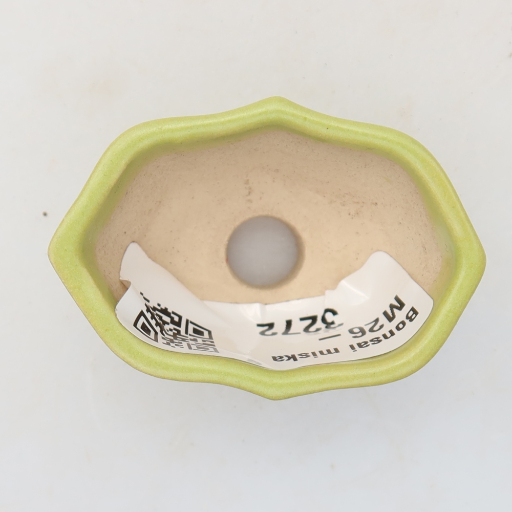 Keramická miska na bonsaje 4,5 × 3 × 2,5 cm, farba zelená