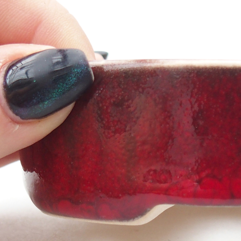 Mini bonsajová miska 9,5 x 8,5 x 3 cm, farba červená