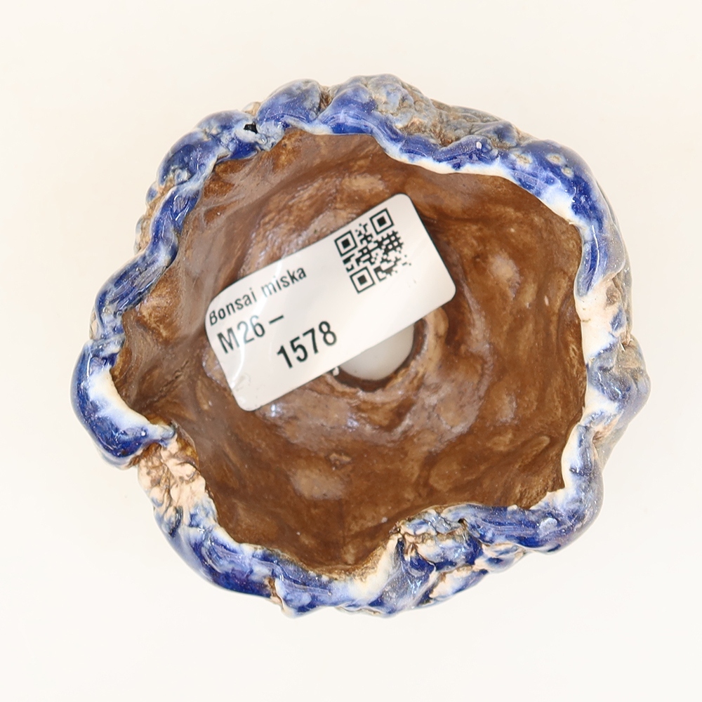 Keramická škrupina  6 x 6 x 4,5 cm, farba modrá