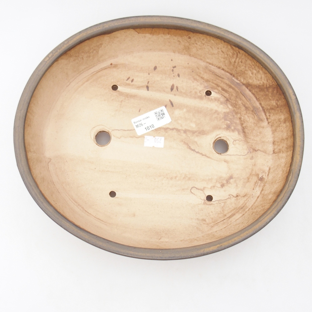 Keramická miska na bonsaje 28 x 24,5 x 6 cm, hnedá