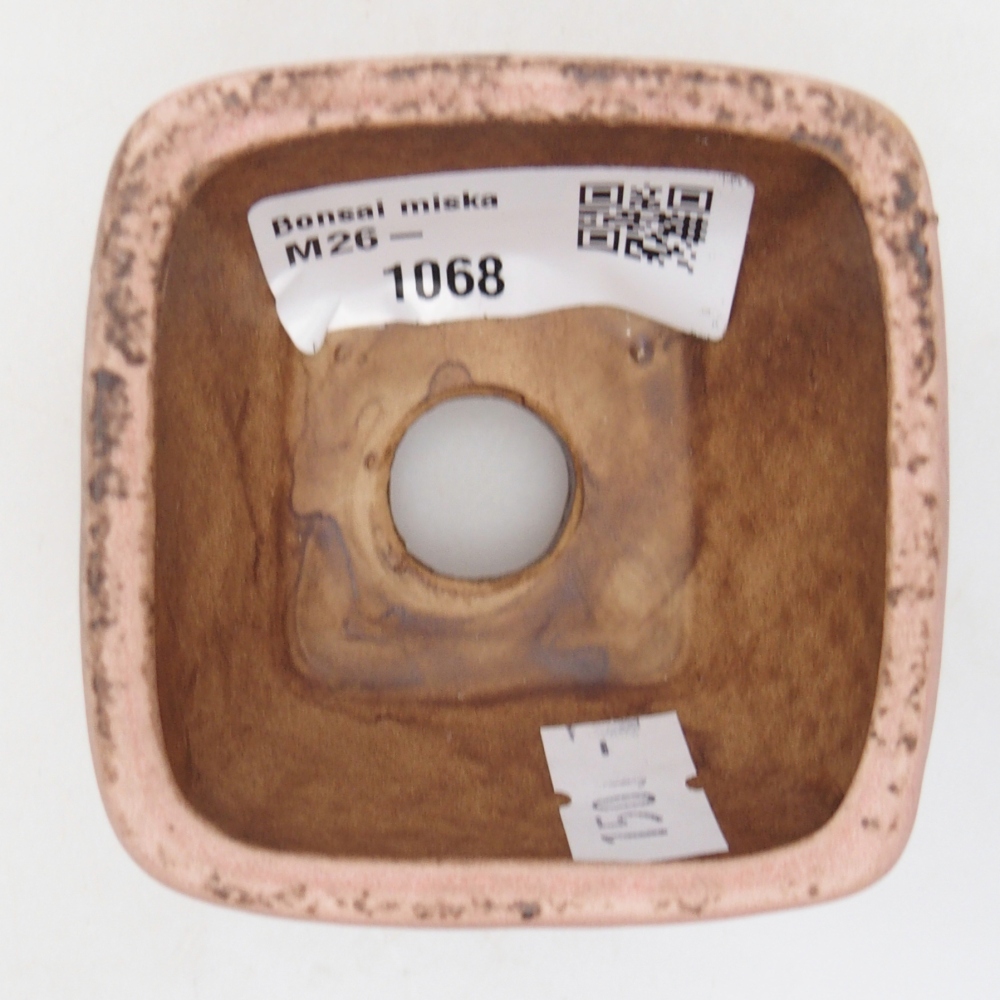 Keramická miska na bonsaje 6 x 6 x 4 cm, ružová