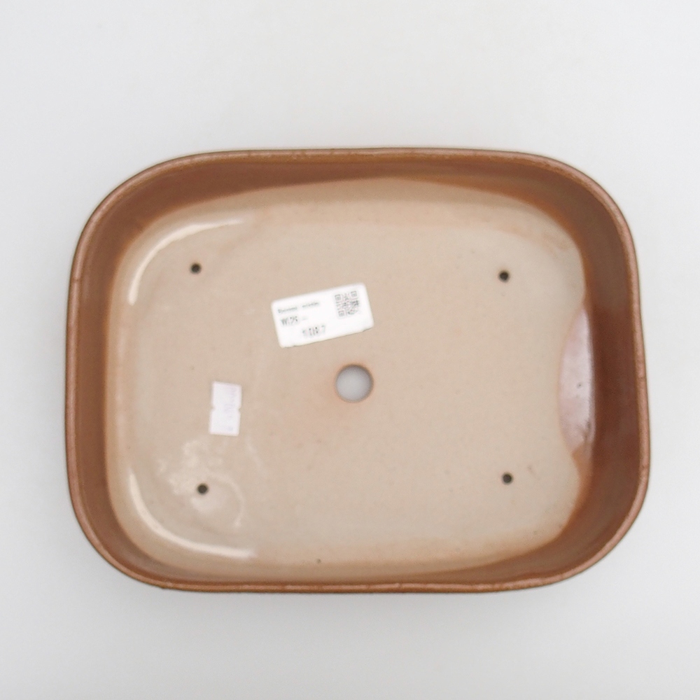 Keramická miska na bonsaje 23 x 18,5 x 5,5 cm, hnedá