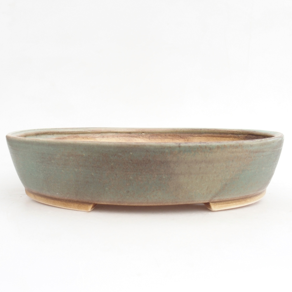 Keramická bonsajová miska 25 x 20 x 7,5 cm, zelená