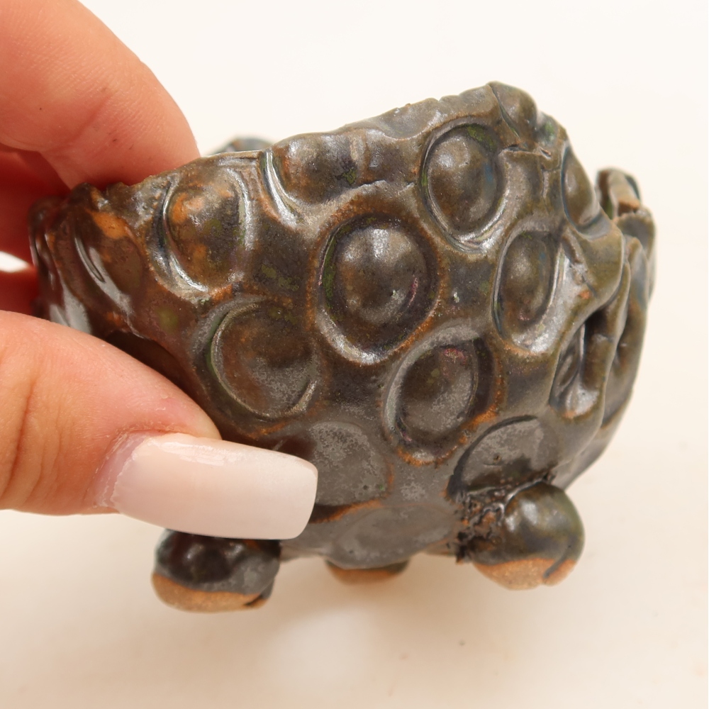 Keramická škrupina  8,5 x 7,5 x 7 cm, farba hnedozelená