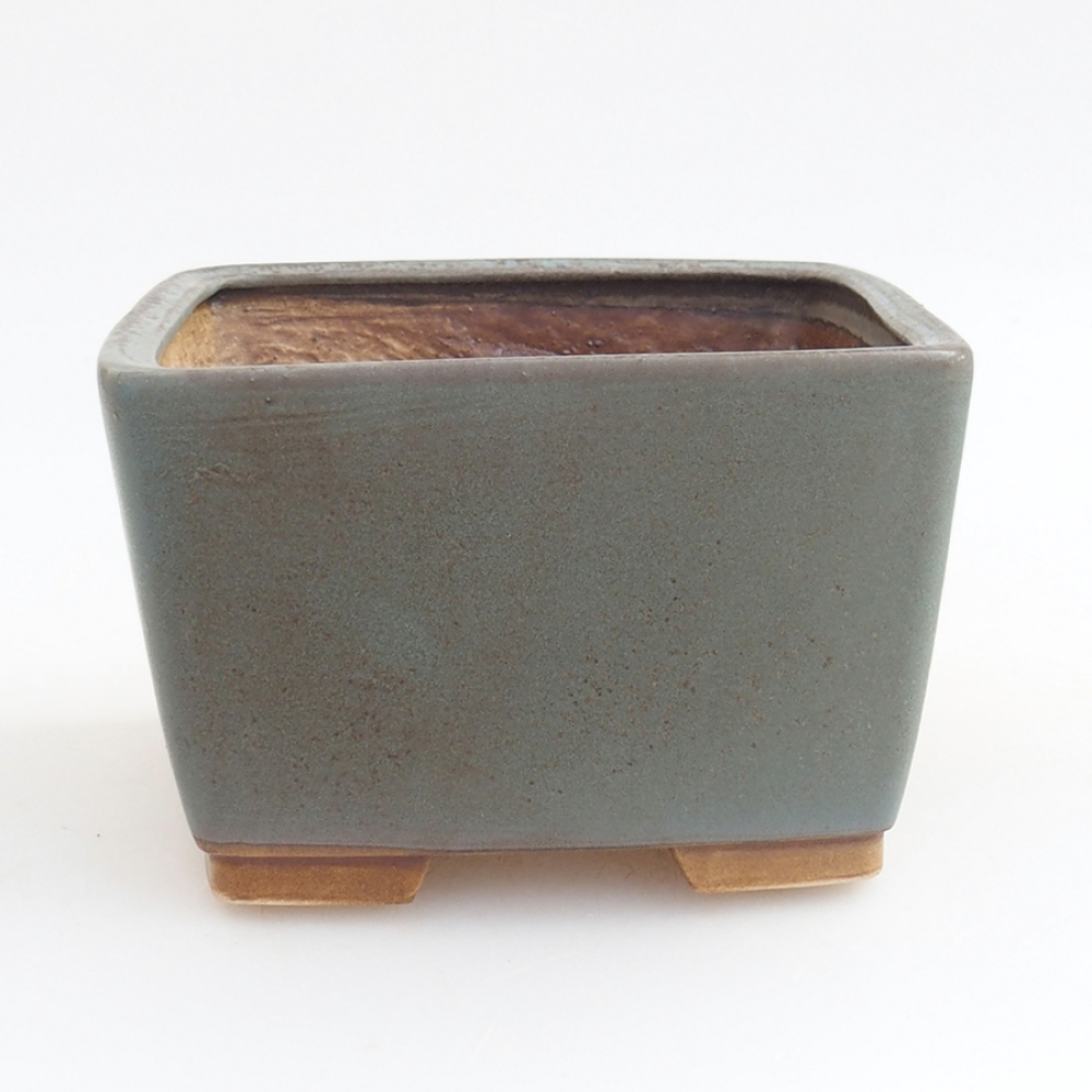 Keramická bonsai miska 12 x 12 x 8 cm, farba modra