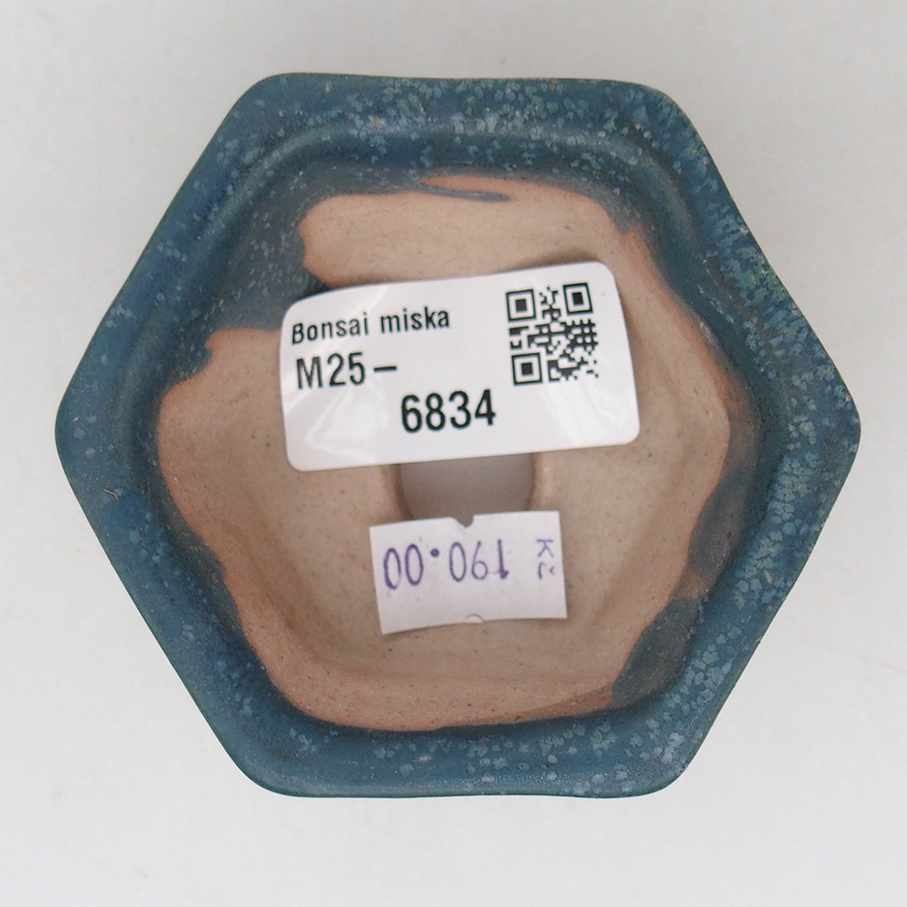 Keramická miska na bonsaje 7,5 x 7 x 4 cm, farba modrá
