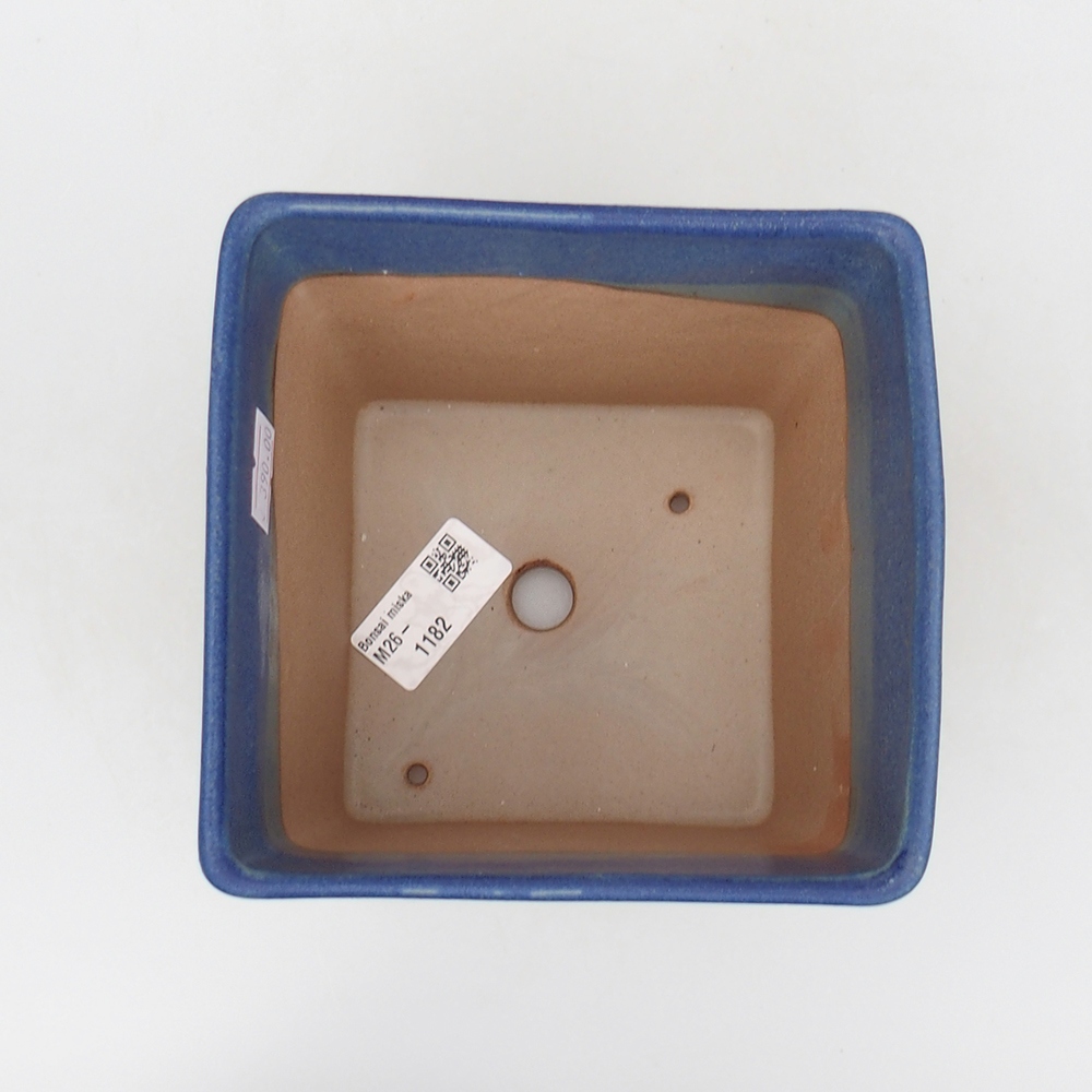 Keramická miska na bonsaje 13 x 13 x 13 cm, farba modrá