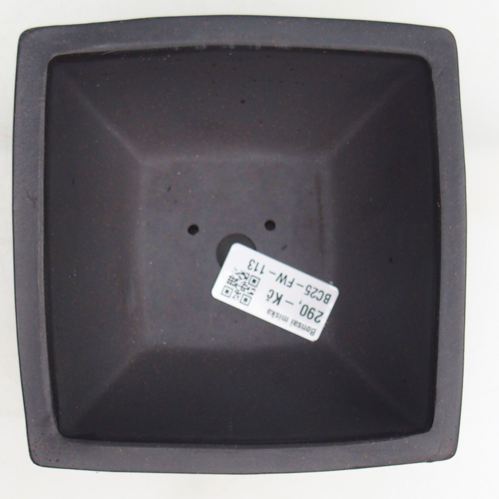 Keramická bonsajová miska 13 x 13 x 7 cm, farba hnedastá okrová