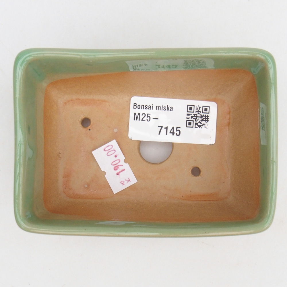 Keramická miska na bonsaje 10,5 x 7,5 x 4,5 cm, zelená