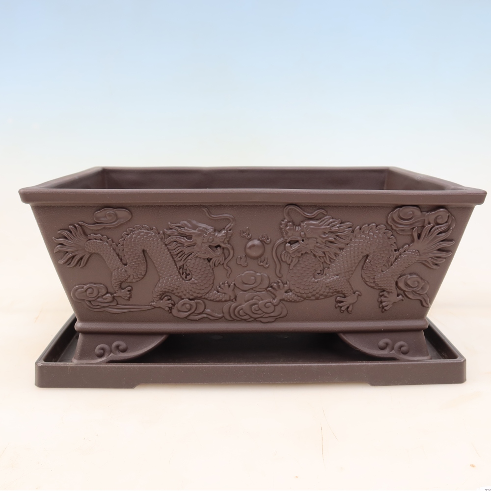 Plastová miska na bonsaje + podmiska MP-37 – 28 x 19 x 11,5 cm