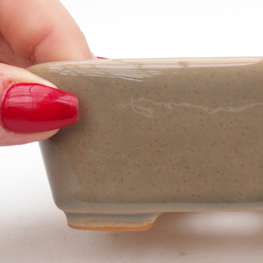 Keramická miska na bonsaje 10,5 x 8,5 x 4 cm, sivá