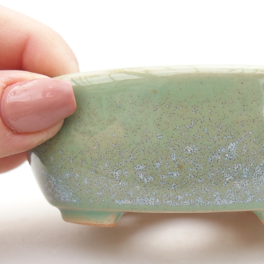 Keramická miska na bonsaje 9 x 7,5 x 3,5 cm, zelená