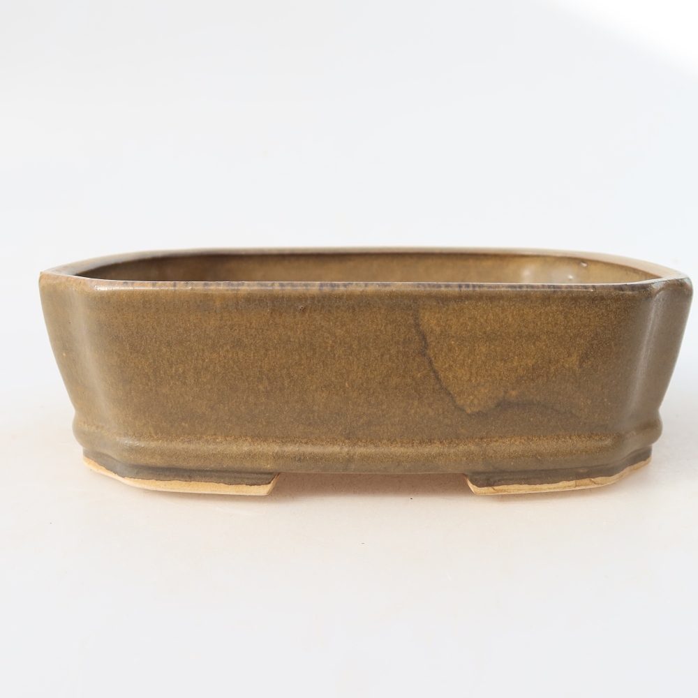 Keramická miska na bonsai 17,5 x 14,5 x 5 cm, farba hnedá