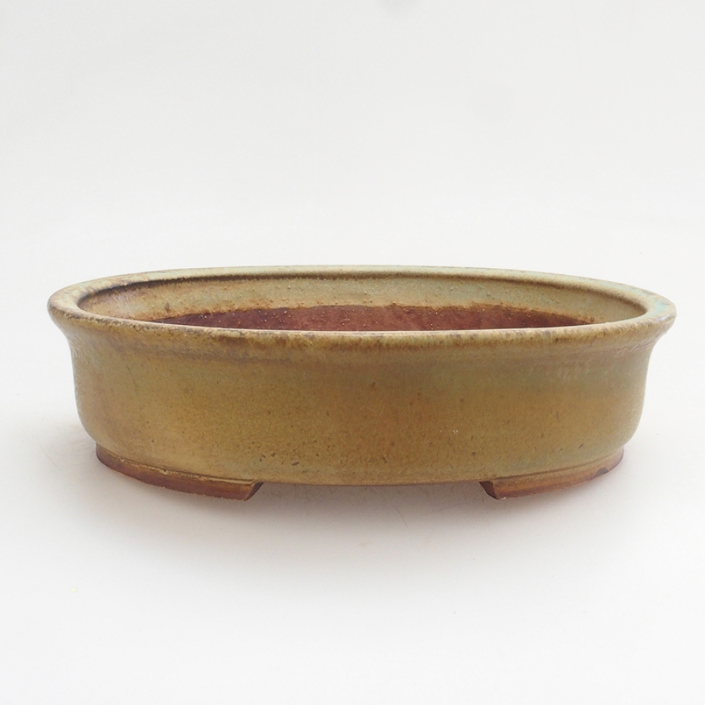 Keramická bonsai miska 17 x 15 x 4 cm, farba zelená