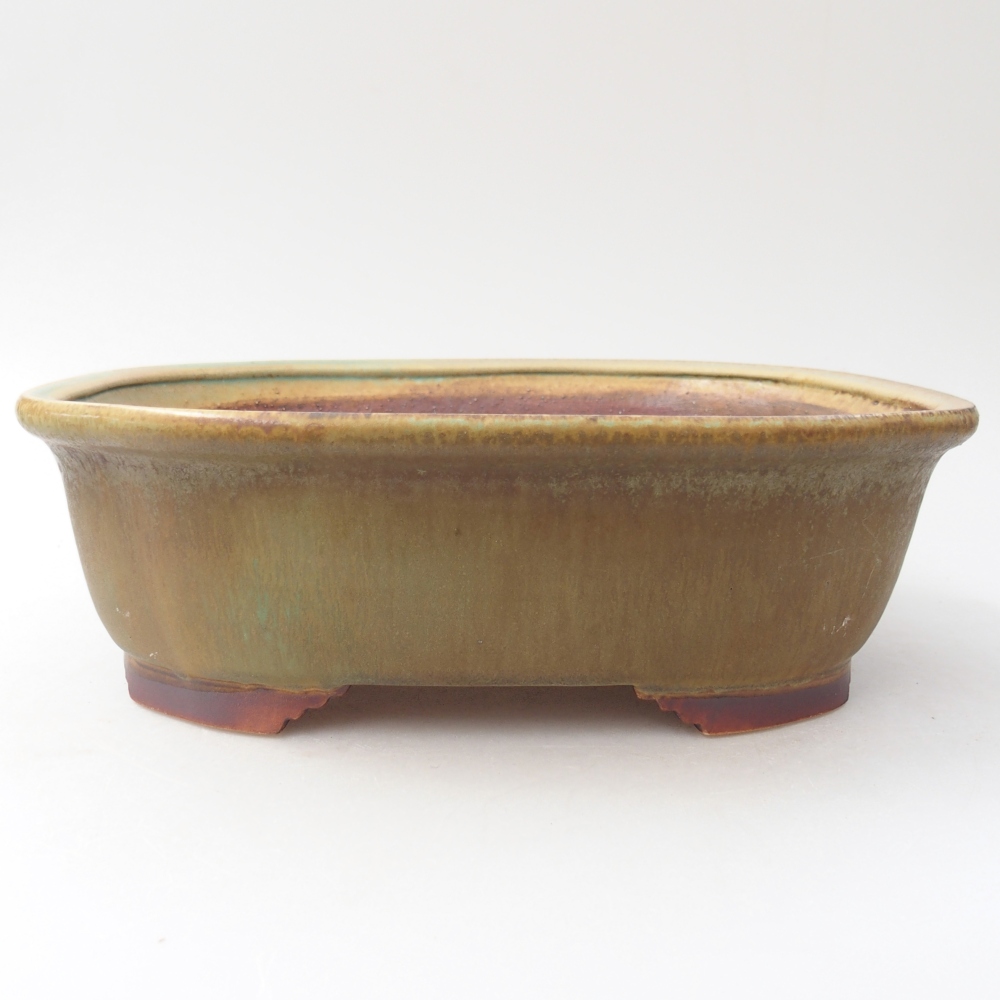 Keramická bonsajová miska 25 x 21 x 8 cm, zelená