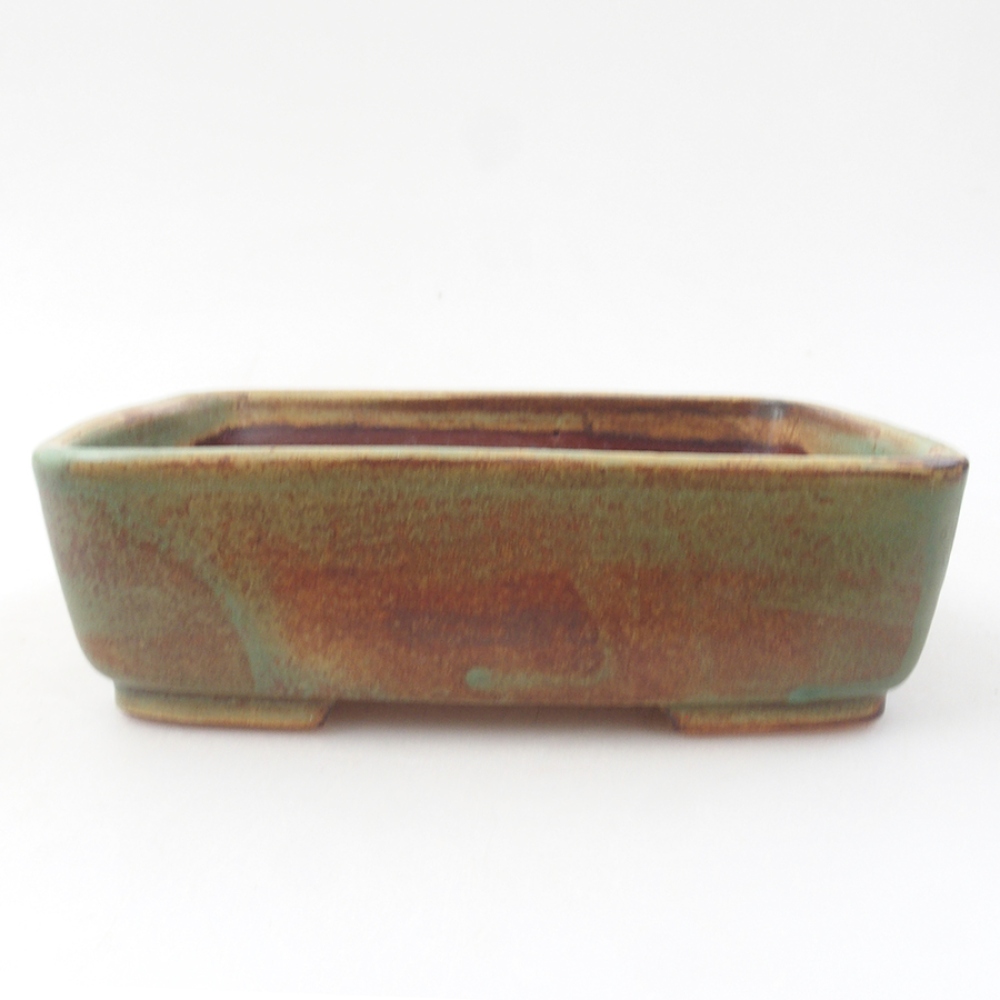Keramická bonsai miska 15 x 12 x 4,5 cm, farba zelená