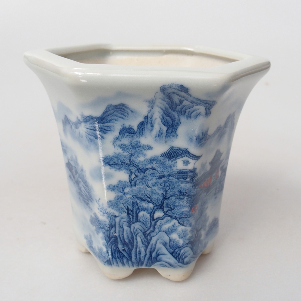 Keramická miska na bonsaje 10 x 9 x 9 cm, farba biela