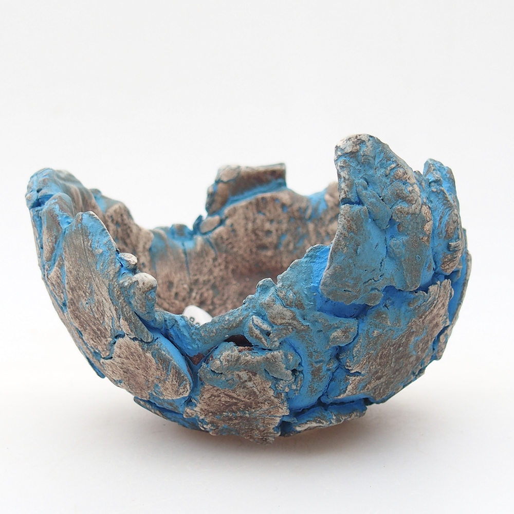 Keramická mušľa 9 x 9 x 6 cm , farba modrá