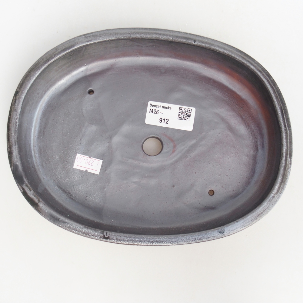 Keramická miska na bonsaje 22 x 17 x 4 cm, čierna