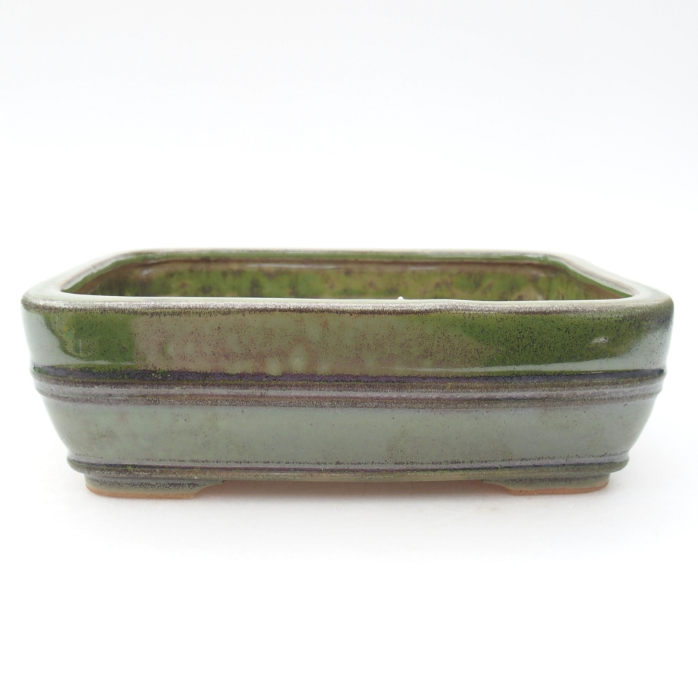 Keramická bonsai miska 16,5 x 12 x 5 cm, farba zelená