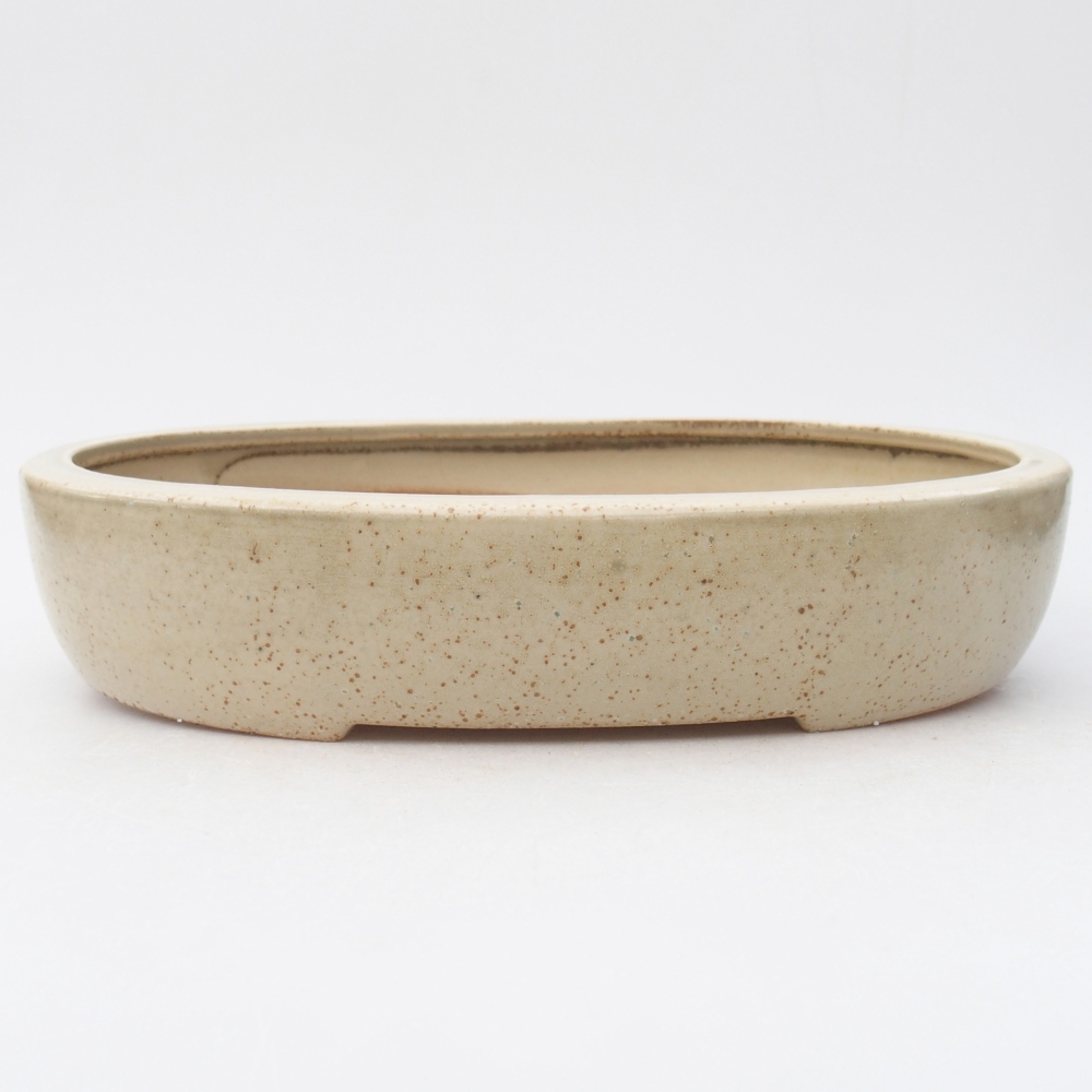 Keramická bonsajová miska 27 x 21 x 5,5 cm, farba béžová