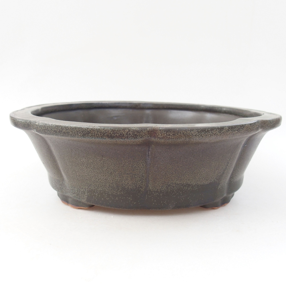 Keramická bonsai miska 26 x 26 x 8 cm, farba šedá