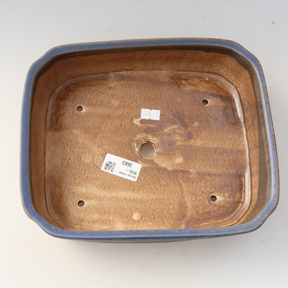 Keramická miska na bonsaje 25 x 21 x 6,5 cm, farba modrá