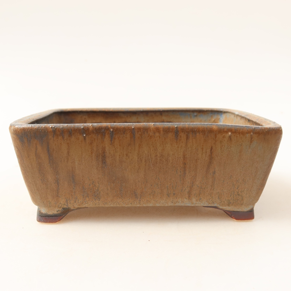 Keramická miska na bonsaje 13,5 x 11 x 5 cm, farba: hnedá