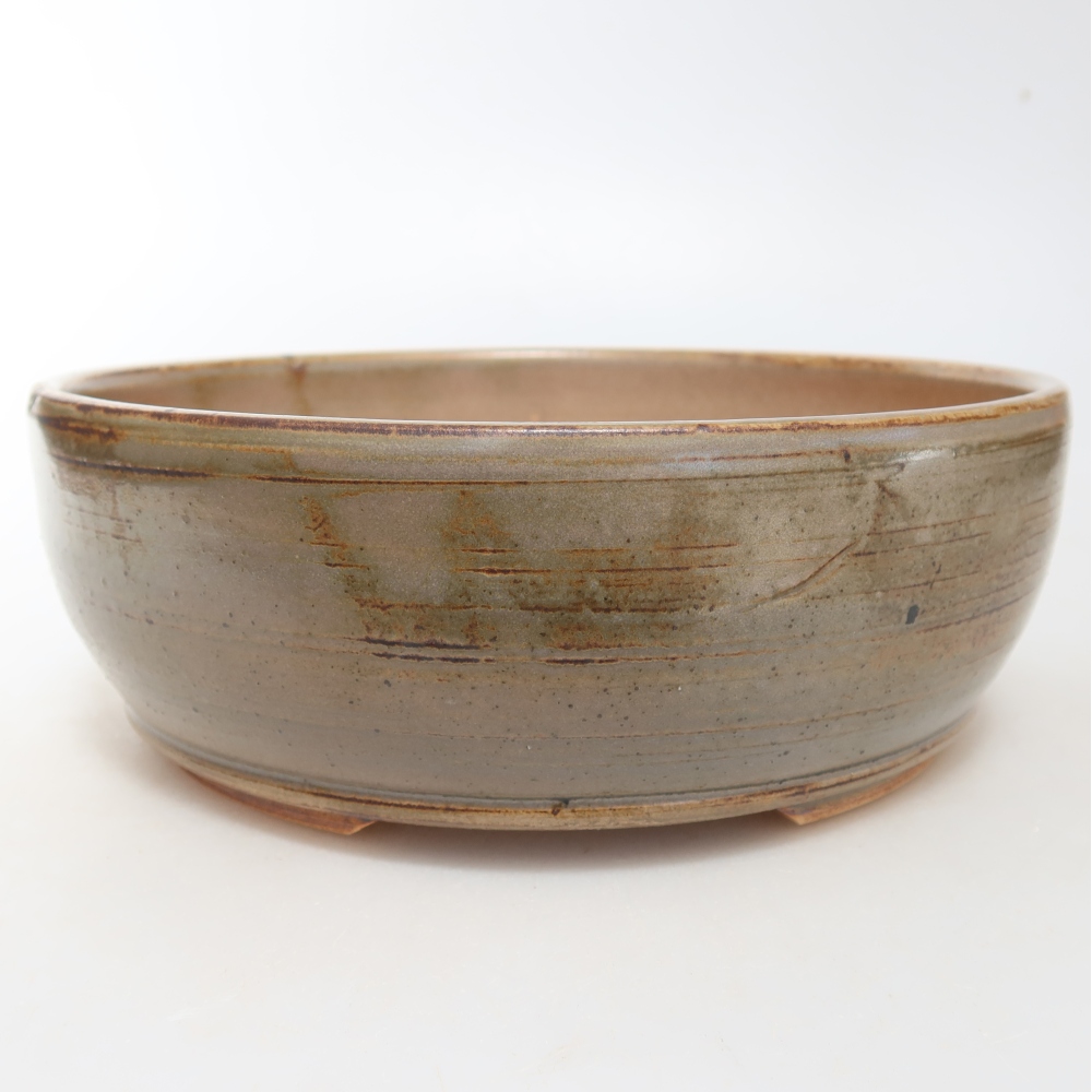 Keramická miska na bonsaje 19 x 19 x 7 cm, farba sivá