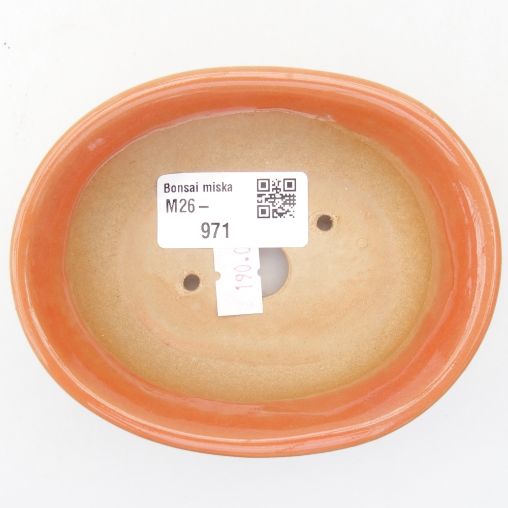 Keramická miska na bonsaje 11 x 8,5 x 4 cm, oranžová