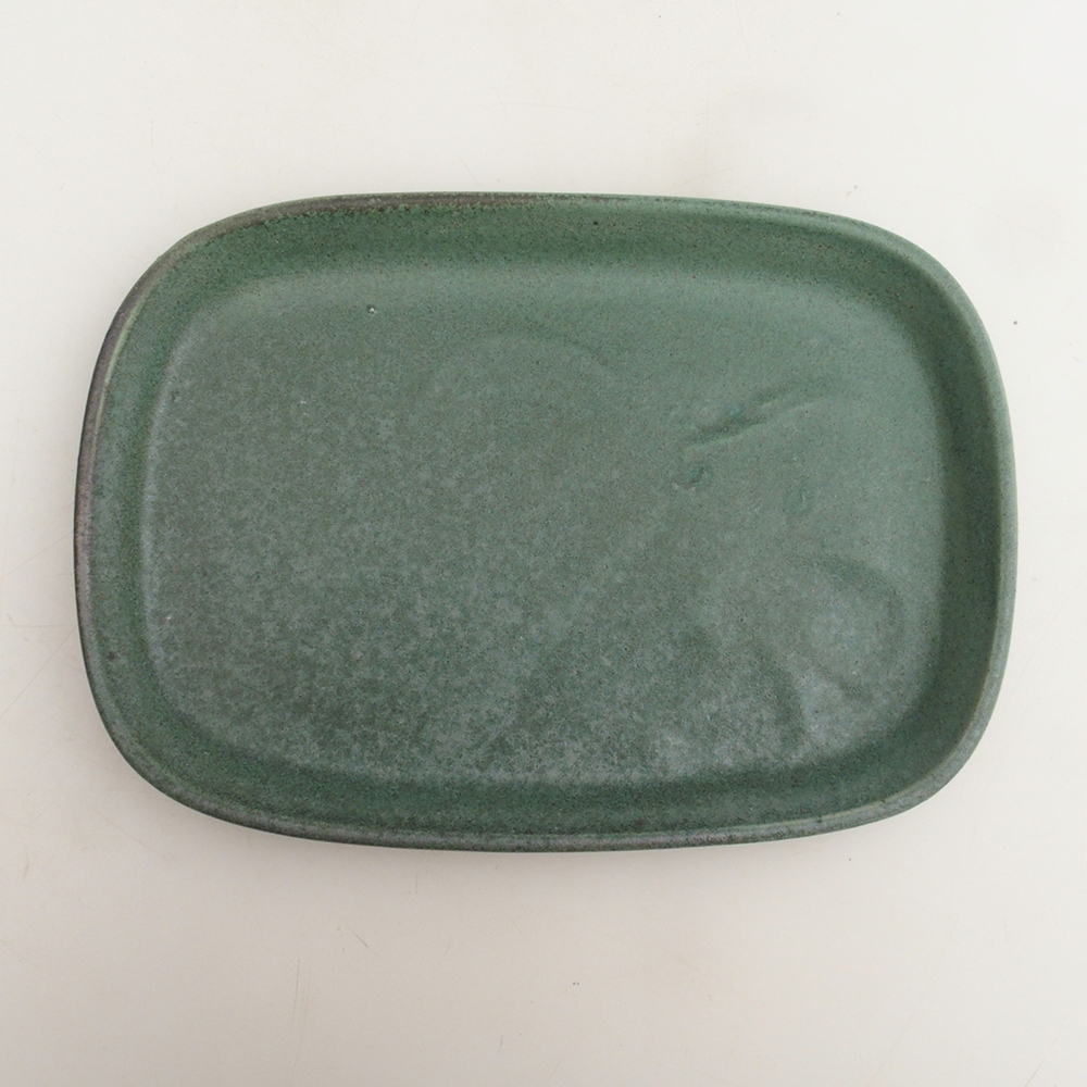 Keramická podmiska H06 - 20,5 x 14,5 x 1,5 cm - zelená