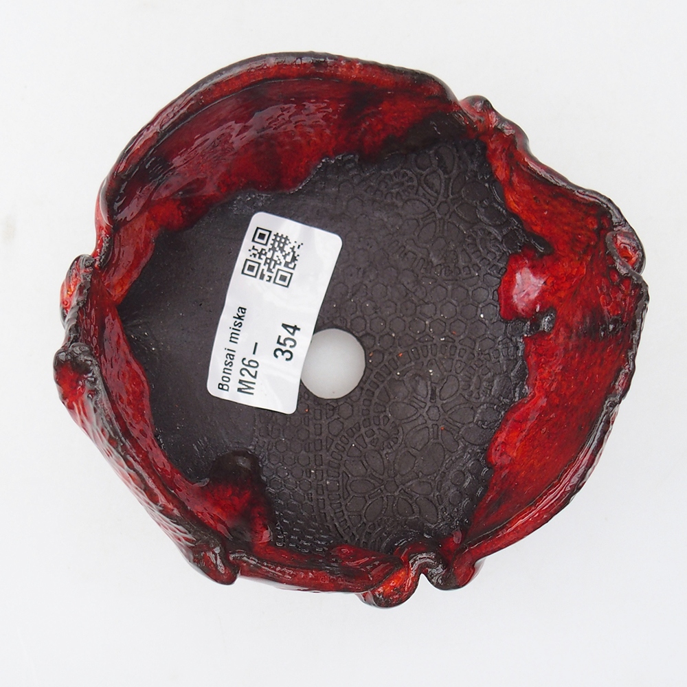 Keramická mušľa 10 x 10 x 7 cm , farba červená