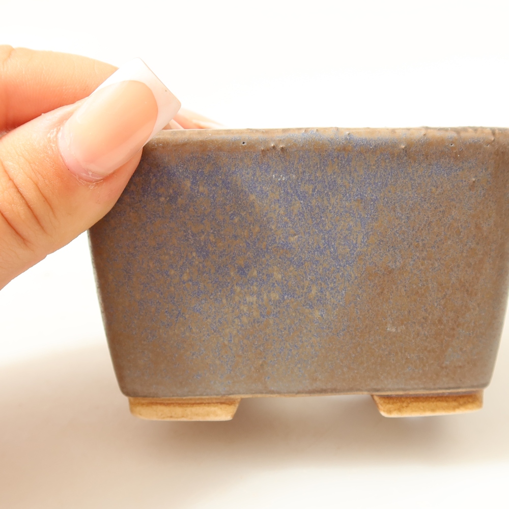 Keramická miska na bonsaje 8,5 x 8,5 x 5,5 cm, farba modrá