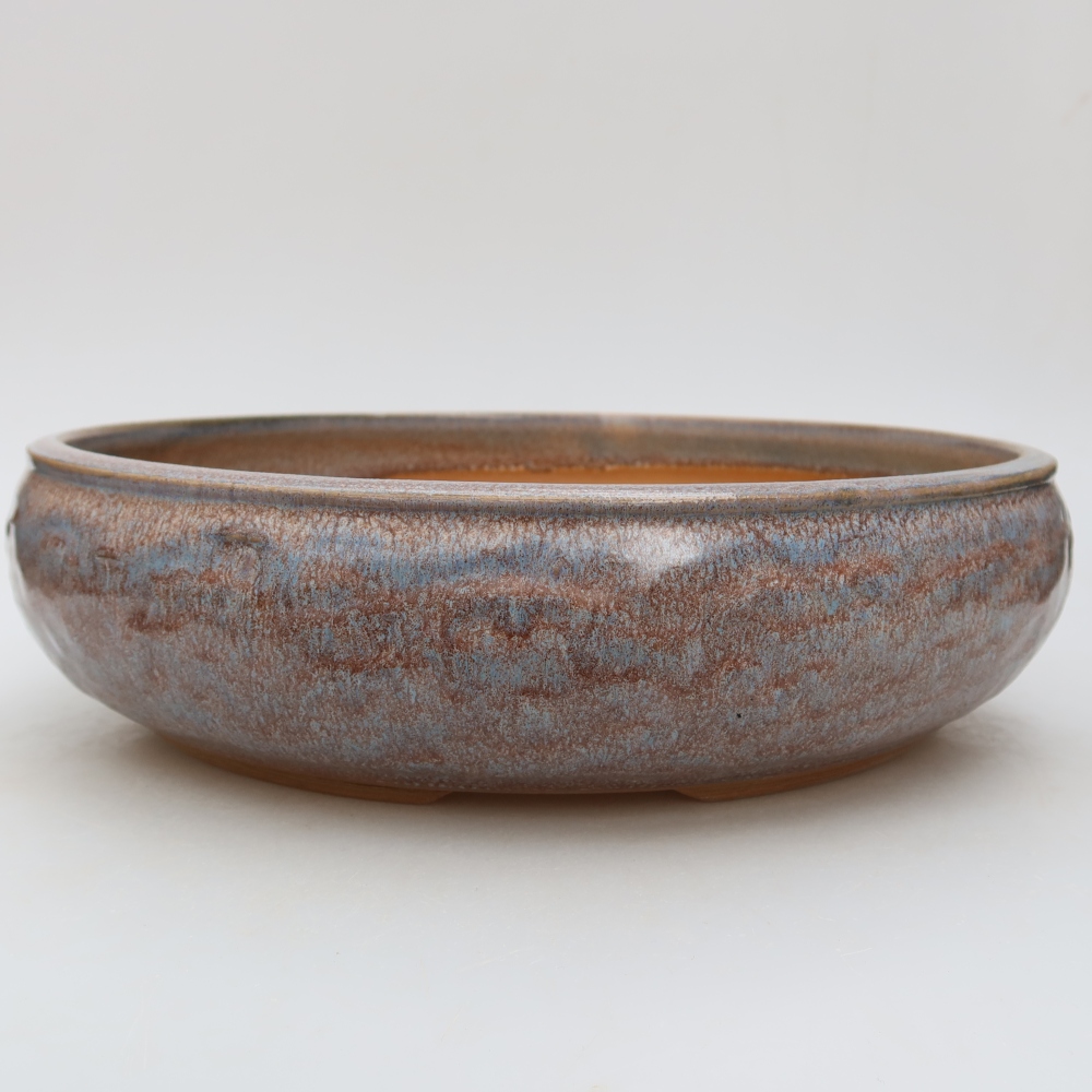Keramická miska na bonsaje 27,5 x 27,5 x 7 cm, farba modrá