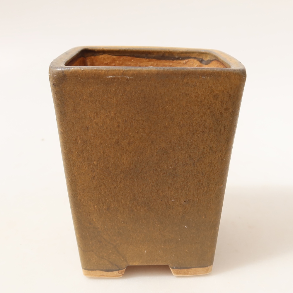 Keramická miska na bonsai 8,5 x 8,5 x 10,5 cm, farba hnedá
